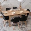 Masă de dining extensibilă în culoarea stejar Artisan. SKUBI 120–160 cm