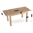 Masă de dining extensibilă în culoarea stejar Artisan. SKUBI 120–160 cm