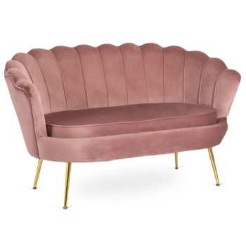 Canapea ZENDAYA roz cu tapițerie textilă