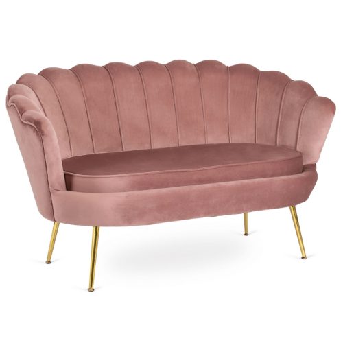Canapea ZENDAYA roz cu tapițerie textilă