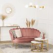 Canapea ZENDAYA roz cu tapițerie textilă