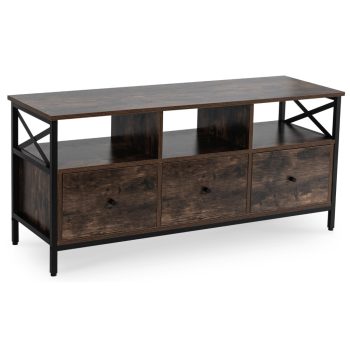 Comodă TV 120 cm, cu sertare, culoare stejar rustic ZONE