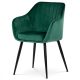 Fotoliu modern din catifea / Scaun de Culoare verde smarald Picioare metalice Pika