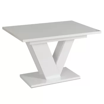   Masă extensibilă CLARK 120–160 cm alb lucios pentru dining