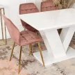 Masă extensibilă CLARK 120–160 cm alb lucios pentru dining
