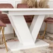 Masă extensibilă CLARK 120–160 cm alb lucios pentru dining