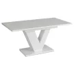 Masă extensibilă CLARK 120–160 cm alb lucios pentru dining