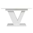 Masă extensibilă CLARK 120–160 cm alb lucios pentru dining