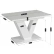 Masă extensibilă CLARK 120–160 cm alb lucios pentru dining