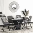 Masă extensibilă de dining 120–160 cm, finisaj negru lucios CLARK