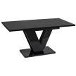 Masă extensibilă de dining 120–160 cm, finisaj negru lucios CLARK