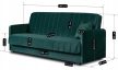 Canapea rabatabilă culoare verde, tapițerie catifea PORTO