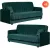 Set 2 buc., canapea extensibilă culoare verde, tapițerie velur PORTO