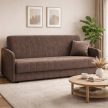 Canapea extensibilă Porto maro cu tapițerie catifea