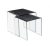 2 Piece Standing Smoking Table - Masă Pentru Fumat,curbat, sticlă călită, top vopsit în ciment. Dimensiune: 45X33X50 Cm Solaris