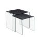 2 Piece Standing Smoking Table -  Masă Pentru Fumat,curbat, sticlă călită, top vopsit în ciment. Dimensiune: 45X33X50 Cm Solaris 