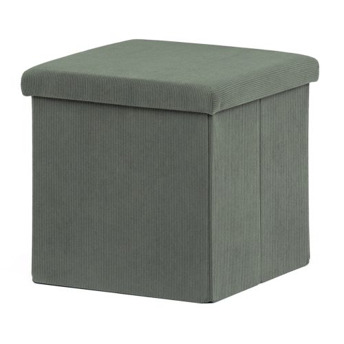 Taburet cu Spațiu de Depozitare,  Catifea Culoare Verde. TAB-471