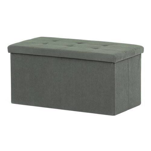 Taburet cu Spațiu de Depozitare,  Catifea Culoare Verde. TAB-472