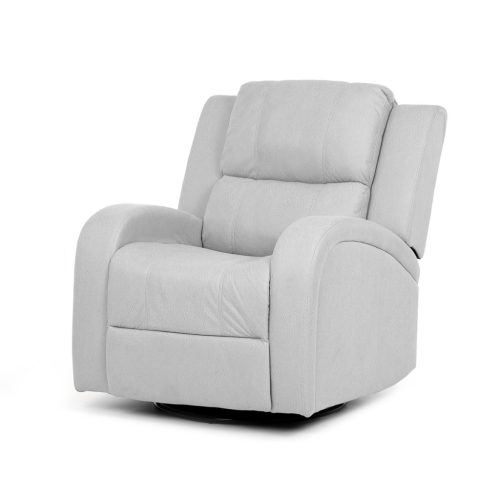 Fotoliu De Relaxare Și TV Culoare Gri Argintiu, Reglabil Manual, Rabatalil,Tapițat cu Textil Efect De Piele, TV-4089