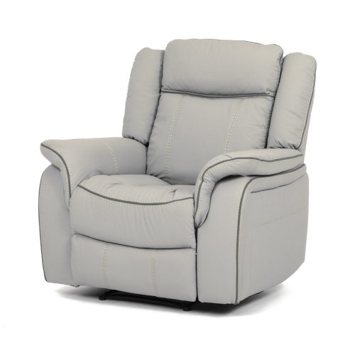 Fotoliu relax cu control electric, tapițerie din piele ecologică de culoarea trufei
