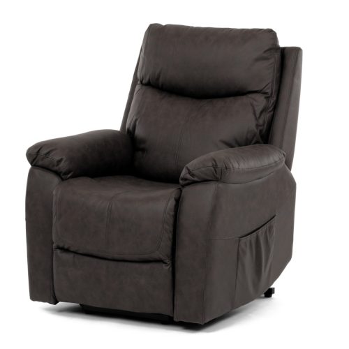 Fotoliu TV si Relax, electric, 3 motoare, stofă maro cu decor piele periată TV-5874