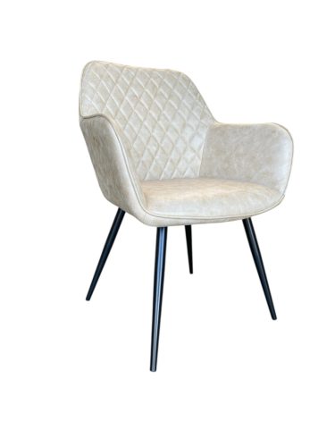 Scaun Modern Treviso Tapițat, Culoare Bej, cu picioare metalice