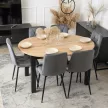 Masă extensibilă de dining 102–142 cm, culoare stejar artisan/negru HARRY