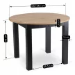 Masă extensibilă de dining 102–142 cm, culoare stejar artisan/negru HARRY