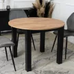 Masă extensibilă de dining 102–142 cm, culoare stejar craft/negru HARRY