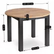 Masă extensibilă de dining 102–142 cm, culoare stejar craft/negru HARRY
