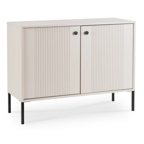 Comodă 104 cm, două uși, fronturi riflate, culoare cașmir SOFT