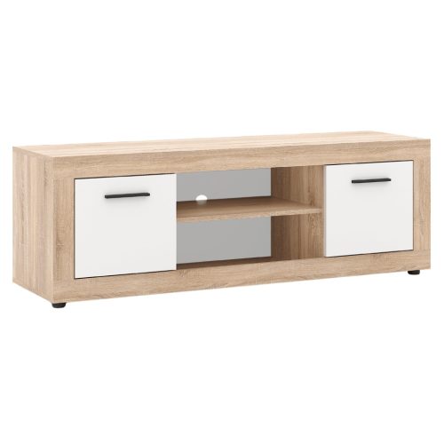 Comodă TV BLAGO 140 cm stejar sonoma și alb