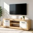 Comodă TV BLAGO 140 cm stejar sonoma și alb