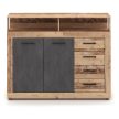 Comodă BLAGO MIDI A 119,6 cm stejar natur și negru