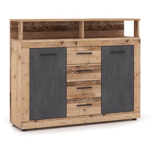 Comodă BLAGO MIDI B 119,5 cm stejar natur și grafit