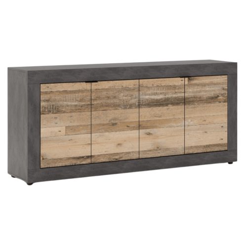 Comodă BLAGO 180 cm stejar natur și negru