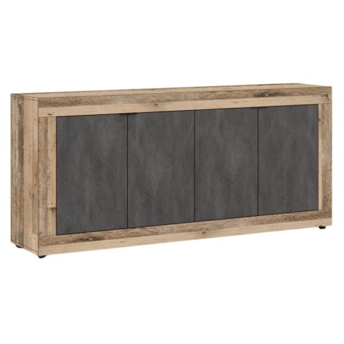 Comodă BLAGO 180 cm negru și stejar natur