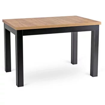   Masă extensibilă dining SKUBI 120–160 cm stejar craft și negru