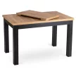 Masă extensibilă dining SKUBI 120–160 cm stejar craft și negru