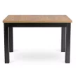 Masă extensibilă dining SKUBI 120–160 cm stejar craft și negru