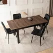 Masă extensibilă SKUBI 120-160 cm nuc-negru