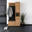 Set mobilier hol 90 cm stejar artisan/grafit – VENORNA