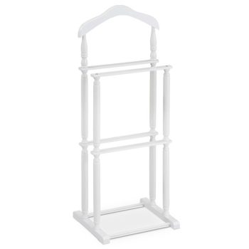   Umeraș practic pentru cameră, model 20652-04 WT, din lemn masiv, culoare albă.