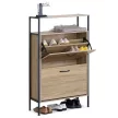 Dulap pentru pantofi, 2 compartimente, decor stejar, MDF