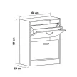 Suport pantofi (dulap), MDF, maro, ABO-G1014 OAK