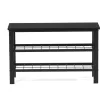 Suport pentru pantofi din metal negru, cu 2 rafturi