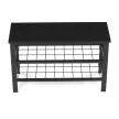 Suport pentru pantofi din metal negru, cu 2 rafturi