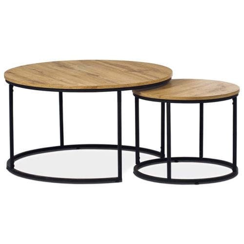 Măsuță de cafea 80x80x46 cm, MDF, stejar sălbatic, AF-3002 OAK