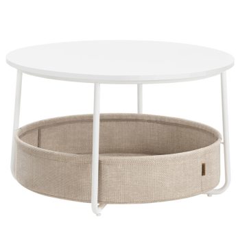 Măsuță de cafea 75x75x45 cm, MDF, alb, AFK-E1144 WT