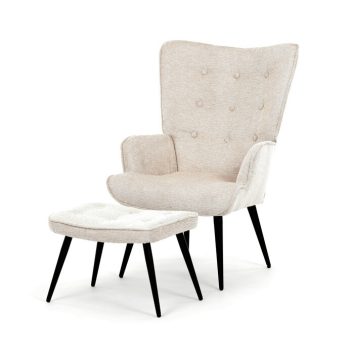 Fotoliu de relaxare, bej, tapițerie catifea, AK-303 CRM2